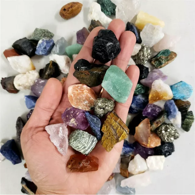 500G Mixed Rough Raw Crystal Gemstone Chunks Natural Raw Minerals Bulk Lot Decor