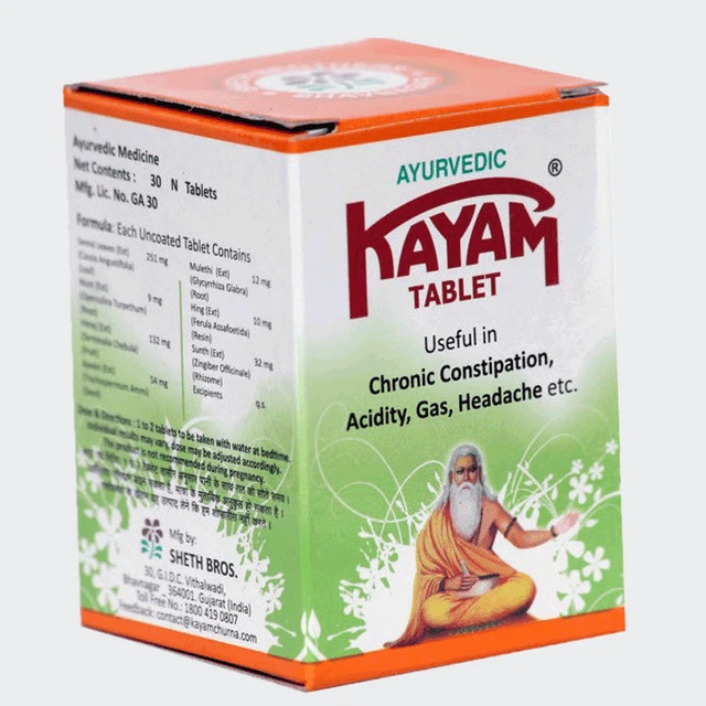 KAYAM TABLETS 30 Tab FOR CONSTI-PATION ACI-DITY GAS F/Ship BUY 2 GET 1 ...