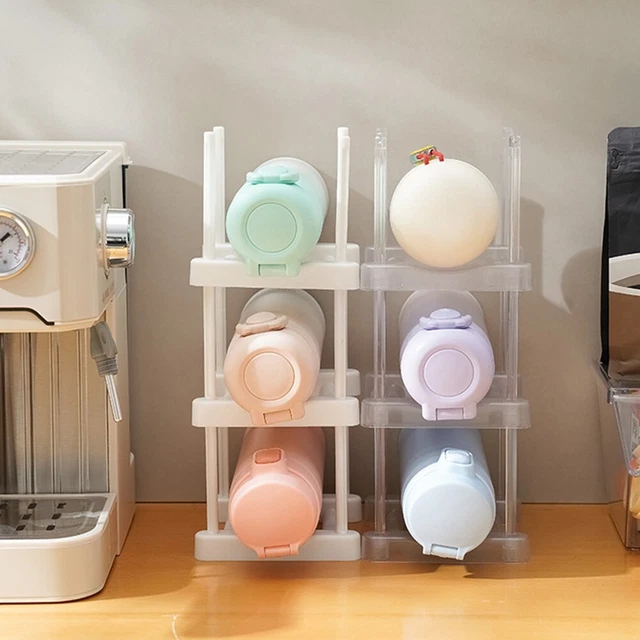 Estante compacto para vasos de agua maximiza el espacio ajuste fácilmente las capas para un almacenamiento mejorado