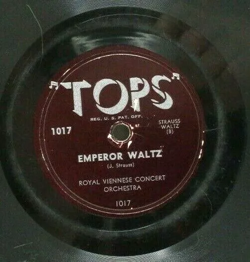 Royal Viennese Concert The Blue Danube Emperor Waltz 78 10" Record (P7A)