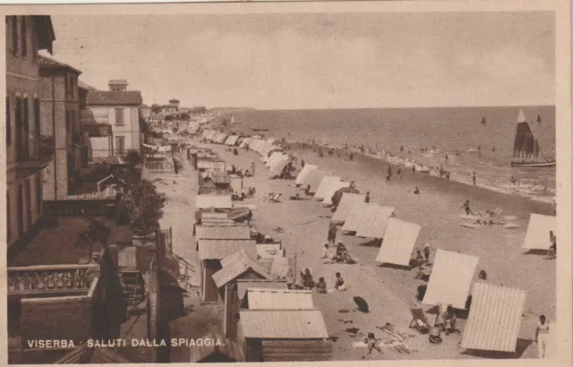 Cartolina Emilia Romagna Rimini Viserba La Spiaggia Mf99981