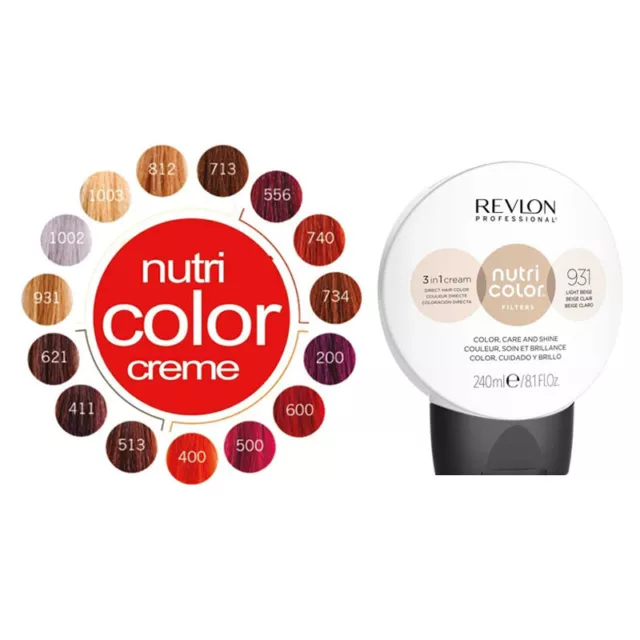 Couleur Cheveux Revlon Nutri Color 3 IN 1 Creme 240ml Tous Les Nuances'