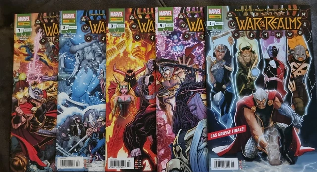 WAR OF THE REALMS - 1 2 3 4 5 - komplett - PANINI Marvel 2019