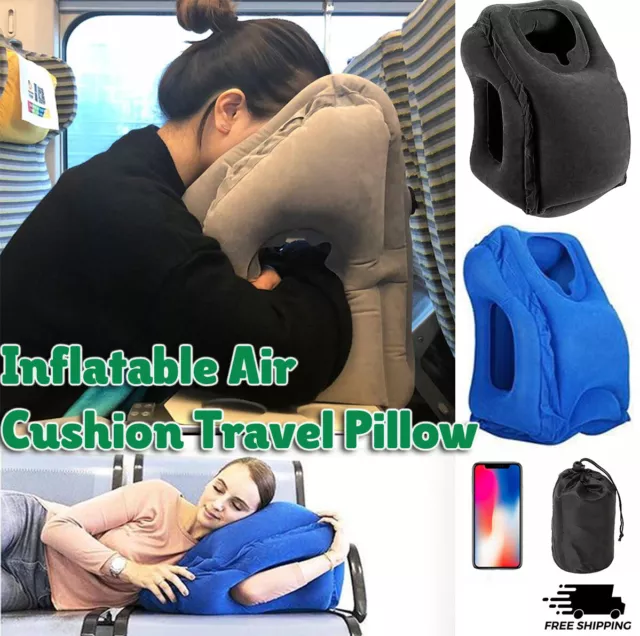 55cm Inflatable Air Travel Pillow Airplane Office Rest Neck Nap Pillows Cushion
