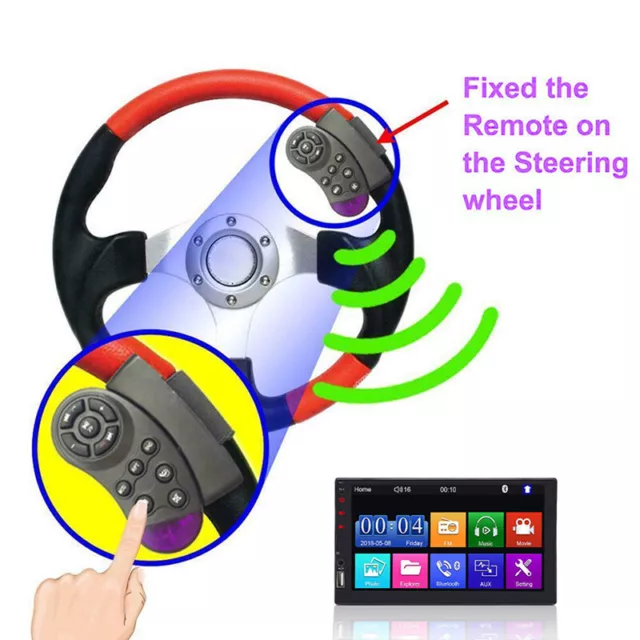 Car Steering Wheel Remote Control Switch Vehicle Bluetooth MP3 DVD Stereo Button