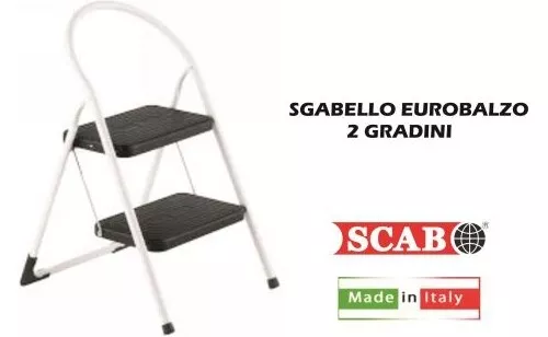 Sgabello Eurobalzo Telaio Bianco 2 Gradini Scab Rudiano SR873