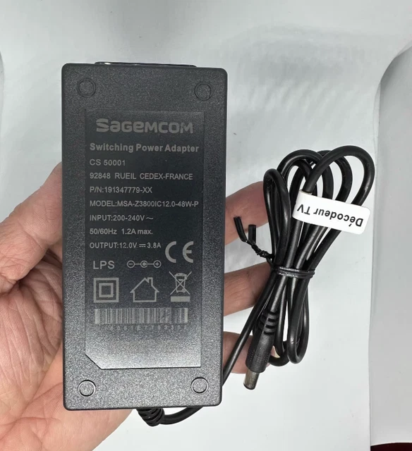 Alimentation SAGEMCOM CS 50001 NBS60A120500M2 – Pour Décodeur TV Orange, D’occasion