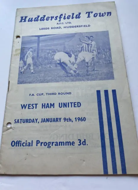 Huddersfield v West Ham Utd FA Cup 3rd Round 9 January 1960