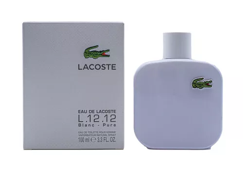 Eau De Lacoste Blanc Pure White L.12.12 Cologne for Men 3.3 / 3.4 oz New In Box