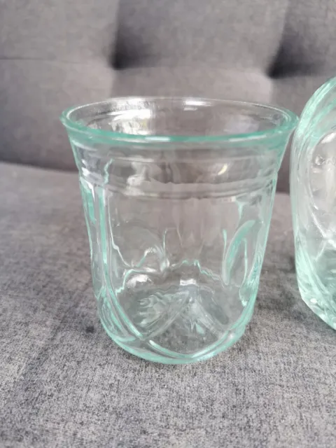 Vintage Glass Tumble up Bedside Night Water Decanter Carafe Set 3