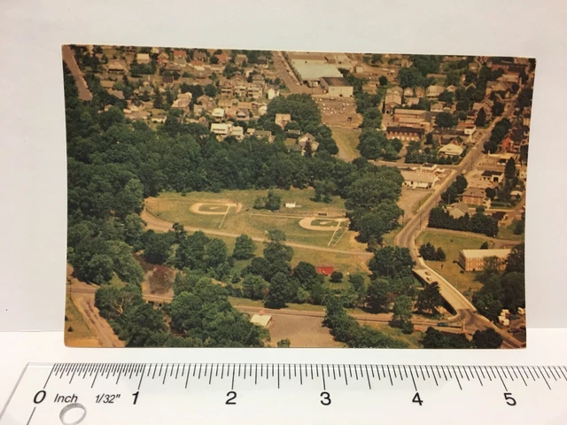 Postcard Pennsylvania PA Perkasie Little League Baseball Field Birds Eye View