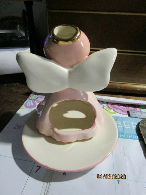 Angel Cheeks Pink Angel Figure Russ Berrie Kirk’s Kritters Votive Candle Holder 3