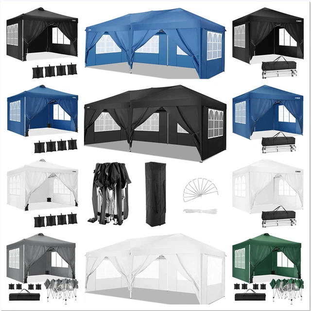 Faltpavillon 3x3m/3x6m Pavillon Wasserdicht UV-Schutz Gartenzelt Pergolen