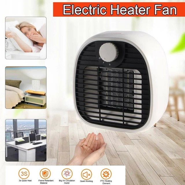 PORTABLE ELECTRIC MINI Heater Fan Space Fan Heater No Noise PTC 3 Gears