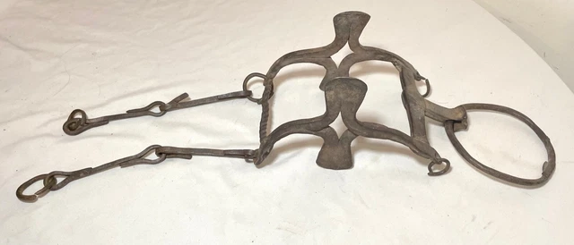 very rare antique 18th century 1700's hand wrought iron horse bridle mouth bit ~