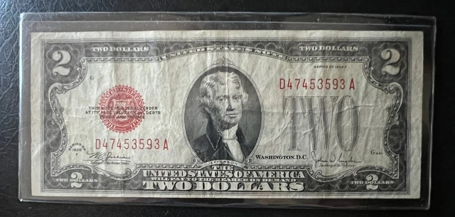 1928-D - Red Seal $2 Two Dollar Bill United States Note
