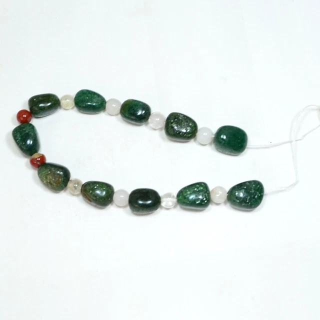 129.20 Ct Natural Aventurine tumble & mix ball Gemstone beads 9 inch Line