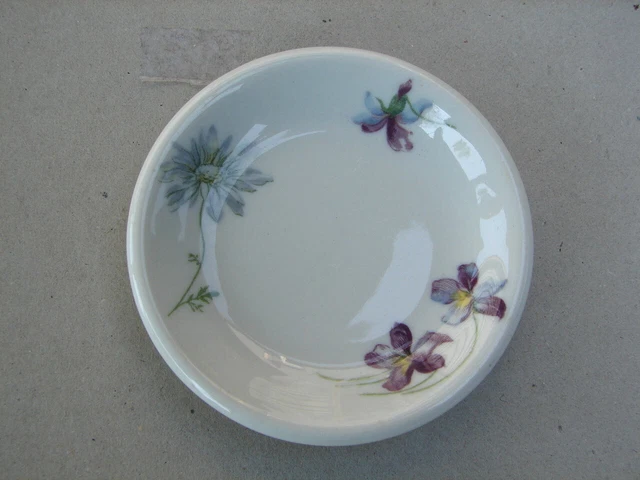 Burlington Route CB&QRR Violets & Daisies Railroad China Butter Pat SHENANGO