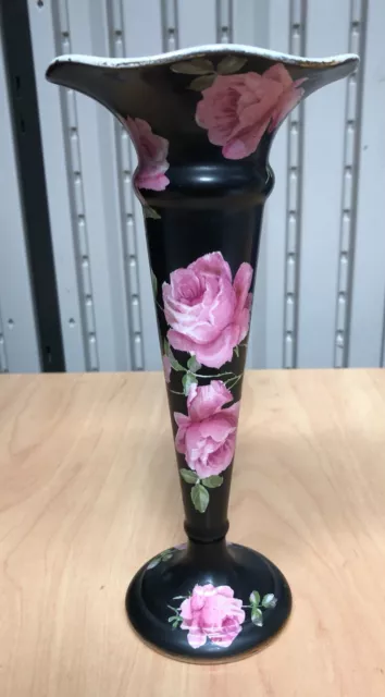 Beautiful Early Crown Ducal A.g.r. & Co Blush Ware Trumpet Vase - Pink Rose