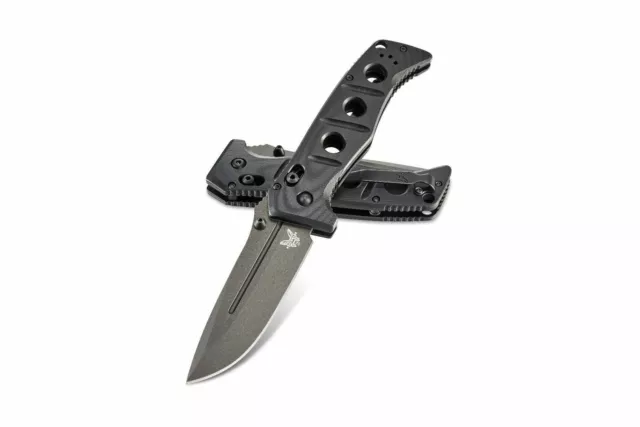 Benchmade Adamas Folding Knife Black G10 Handle Drop Point Plain Edge 275GY-1