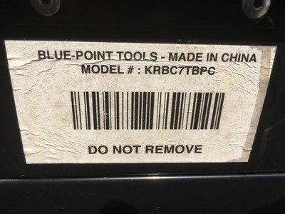 Blue-Point Roll Cart 4 Drawer Tool Box, Service Trolley KRBC7TBPC Snap-on Black 12