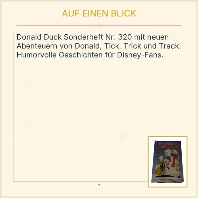 WALT DISNEY DONALD Duck Comic Sonderheft Nr. 320 Taschenbuch Deutsch ...