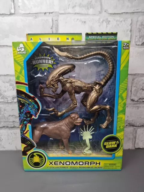 Alien Xenomorph Runner with Spike Dog and Facehugger 7" Collectable Glow Rare