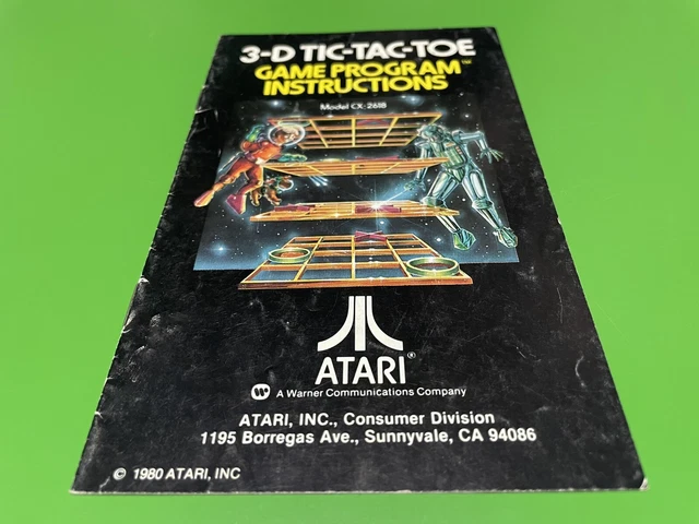 Jeu Atari 2600 3-D Tic-Tac-Toe – Complet Boîte PAL – État Correct