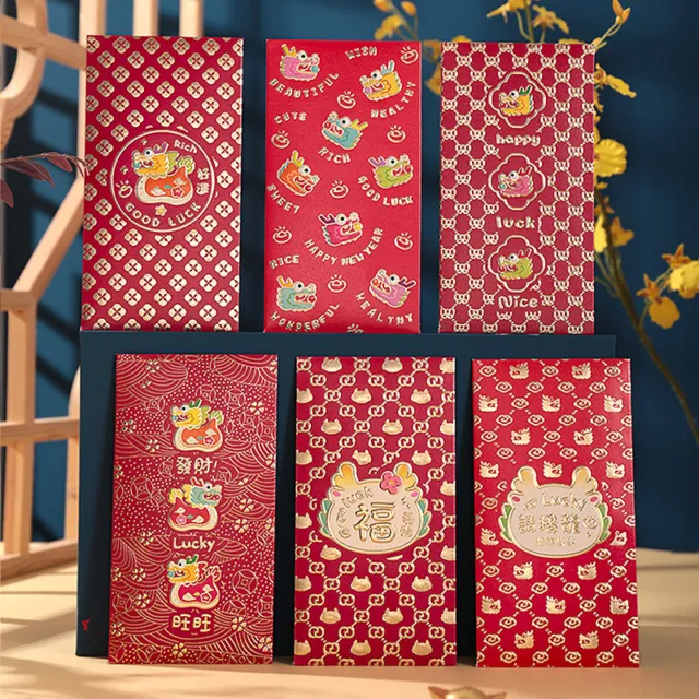 6Pcs Cute Dragon Year Hongbao Red Envelopes For 2024 New Year Spring  Festival Red Packet Lucky Money Packets Cartoon Gift Bag - AliExpress