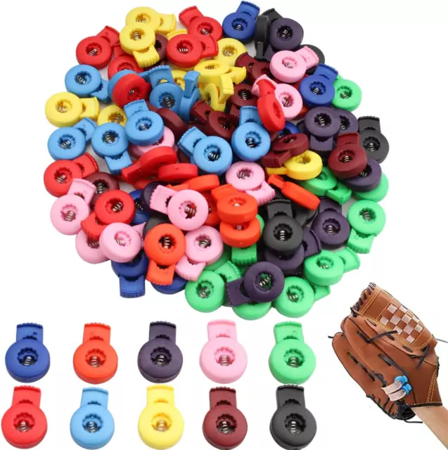 100 Pieces Plastic Cord Stoppers, Colourful Cord Locks Cord Closure, Cord Clamp,