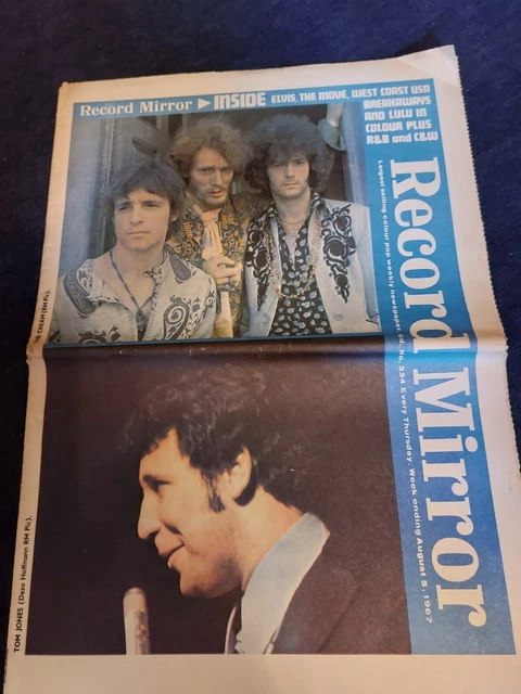 VINTAGE RECORD MIRROR Magazine 5th AUGUST 1967 Tom Jones Cream Elvis ...