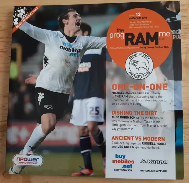 Derby County v Cardiff City. 27th November 2012. Championship. Mint Condition