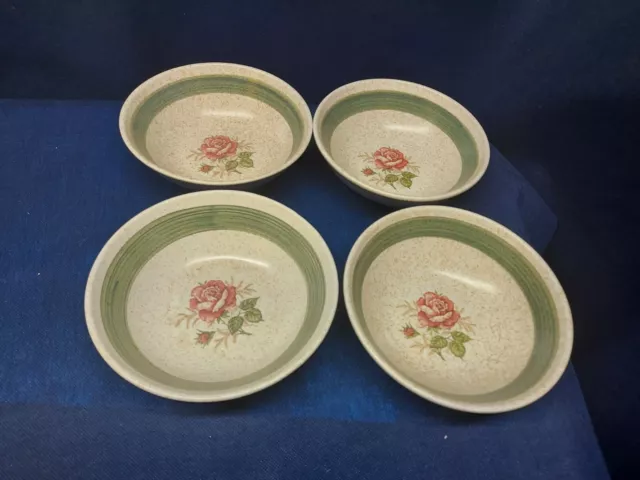 Vintage Canonsburg Pottery Blush Pink Set/4 Soup/Cereal Bowls Retired Pattern