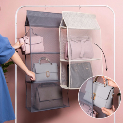 LegendTech 4PCS Borse Appese Borse di Stoccaggio Hanging Organizzatore Pareti e Porte Borsa Organizer Stile Della Marina Borsa di Cotone per Camera da Letto Sala Studio Bagno 21,5*18cm/8,5*7 Grigio 