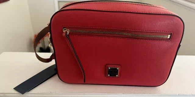 Dooney & Bourke Saffiano Camera Zip Crossbody Bag, Red