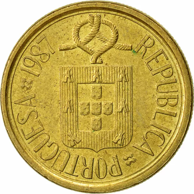 [#540070] Münze, Portugal, 5 Escudos, 1987, S, Nickel-brass, KM:632