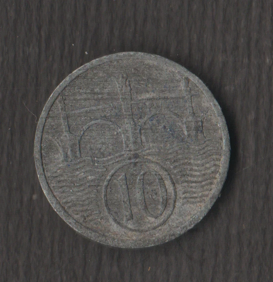1942 Bohemia and Moravia 10 Haleru ZINC  Coin