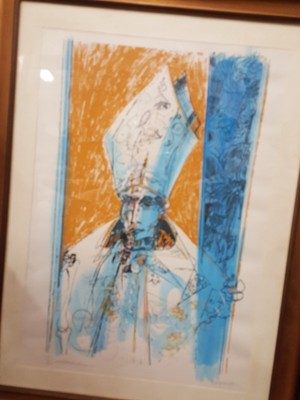 Bologna 1913-2004 Aldo Borgonzoni "figure" prima prova di stampa 50x70 SG ^ 