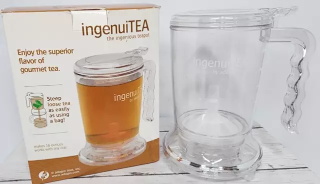 Adagio Teas IngenuiTEA Loose Leaf Tea Infuser Teapot, Makes 16 oz., New Open Box