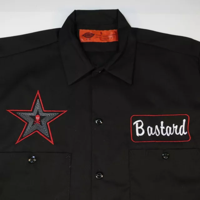 New Nwt Dickies Bastard Tattoo Star Skull Garage Mechanic Racing Work Shirt