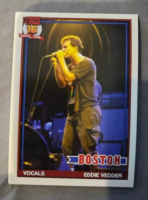 2016 Eddie Vedder Pearl Jam Boston Fenway Park Trading Baseball Card Topps F