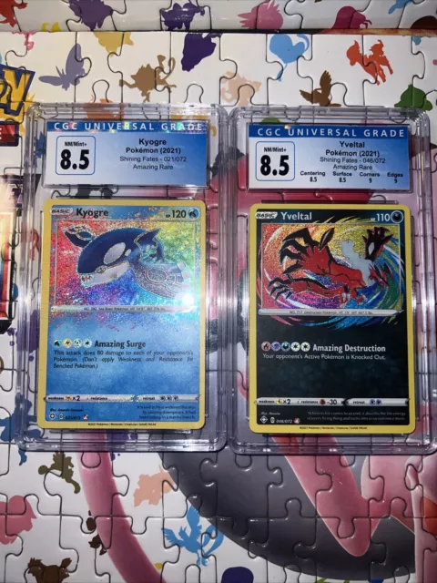 Pokemon TCG Shining Fates. Amazing Rare CGC GRADED LOT. Kyogre & Yveltal