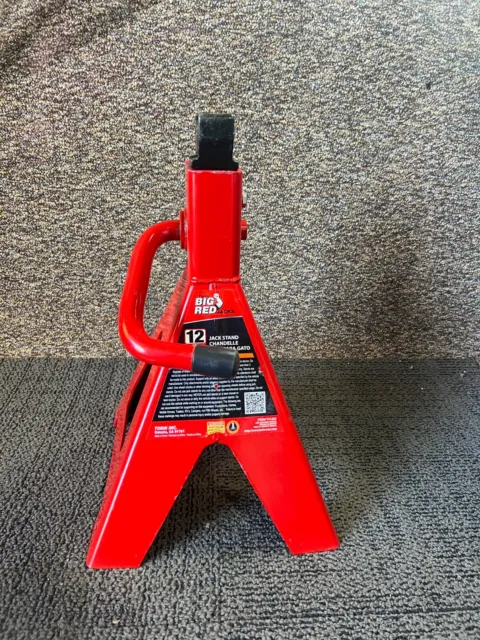 (QTY 2) BIG RED Torin T41202 Steel Jack Stands, 12 Ton (24,000 lb) Capacity, Red