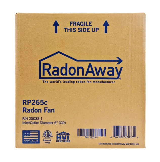 RadonAway RP145 Radon Fan & install kit Couplings & U-tube vacuum gauge &  labels