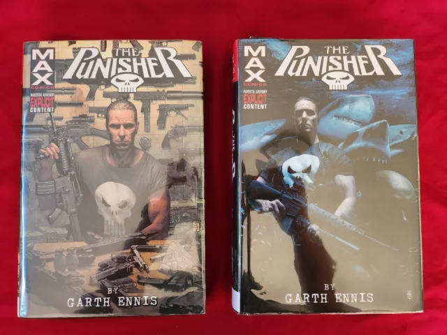 Punisher MAX Garth Ennis Omnibus HC Vol 1 and 2 . Marvel. RARE OOP