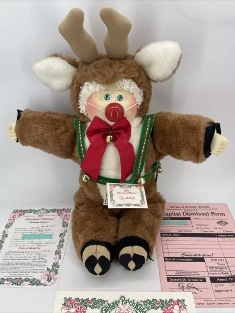 CABBAGE PATCH KID (RUDOLPH) 1993 Christmas Edition With Paperwork!.