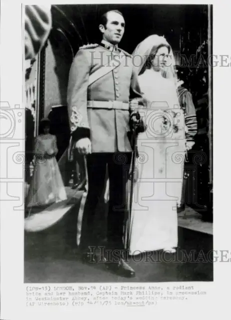 1973 Press Photo Princess Anne weds Captain Mark Phillips in Westminster Abbey