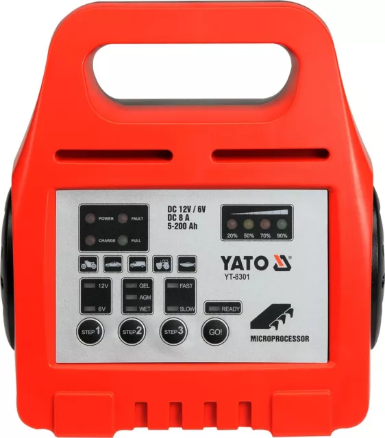 YATO YT-8301 Batterieladegerät 12, 6V 8A Max