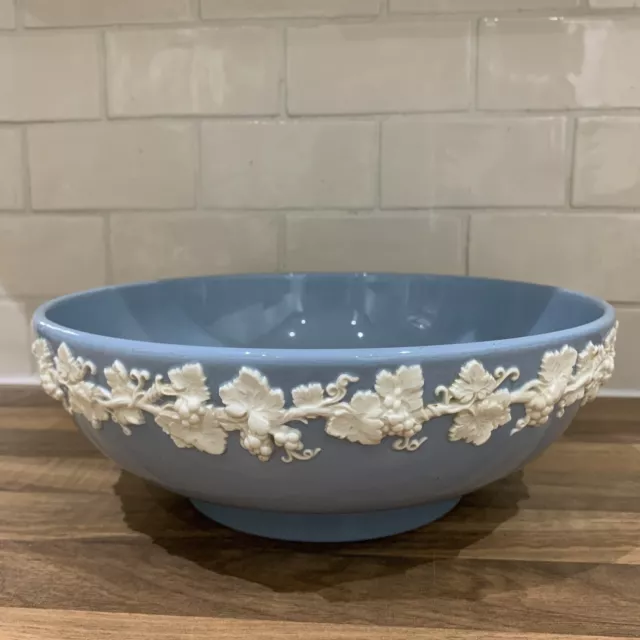 Wedgwood Embossed Queen’s Ware - Etruria & Barlaston - Blue Bowl 10” 25cm