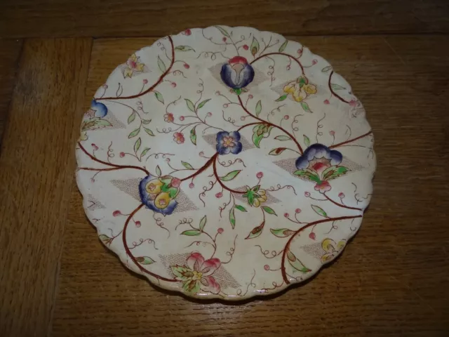 Belle Assiette Ancienne Faïence Décor de Fleurs Tampon Fleur de Lys à Identifier